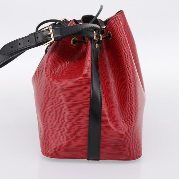 LOUIS VUITTON Epi Petit Noe Shoulder Bag Red Black M44172 LV Auth 200330A
