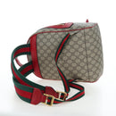 GUCCI GG Supreme Web Sherry Line Backpack PVC Beige Gold 427042 Auth 200331M-10