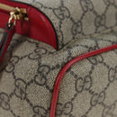 GUCCI GG Supreme Web Sherry Line Backpack PVC Beige Gold 427042 Auth 200331M-14