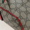 GUCCI GG Supreme Web Sherry Line Backpack PVC Beige Gold 427042 Auth 200331M-16