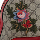 GUCCI GG Supreme Web Sherry Line Backpack PVC Beige Gold 427042 Auth 200331M-19