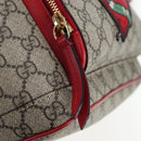 GUCCI GG Supreme Web Sherry Line Backpack PVC Beige Gold 427042 Auth 200331M-21