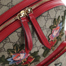 GUCCI GG Supreme Web Sherry Line Backpack PVC Beige Gold 427042 Auth 200331M-23