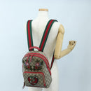 GUCCI GG Supreme Web Sherry Line Backpack PVC Beige Gold 427042 Auth 200331M-32