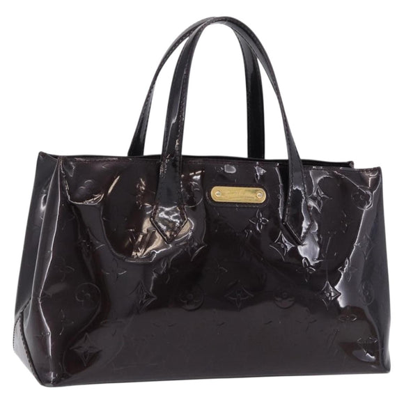 LOUIS VUITTON Monogram Vernis Wilshire PM Hand Bag Amarante M93641 Auth 200333