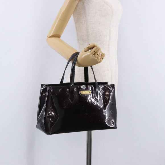 LOUIS VUITTON Monogram Vernis Wilshire PM Hand Bag Amarante M93641 Auth 200333