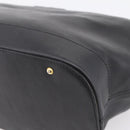 CELINE Hand Bag Leather Black Gold Tone Auth 200334-12
