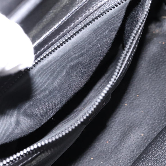 CELINE Hand Bag Leather Black Gold Tone Auth 200334