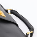 CELINE Hand Bag Leather Black Gold Tone Auth 200334-8
