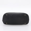 CELINE Hand Bag Leather Black Gold Tone Auth 200334-9