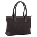 GUCCI GG Canvas Hand Bag Dark Brown 33890 Auth 200335-1
