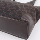 GUCCI GG Canvas Hand Bag Dark Brown 33890 Auth 200335-9