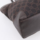 GUCCI GG Canvas Hand Bag Dark Brown 33890 Auth 200335-14