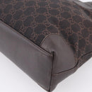 GUCCI GG Canvas Hand Bag Dark Brown 33890 Auth 200335-15