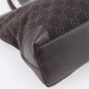 GUCCI GG Canvas Hand Bag Dark Brown 33890 Auth 200335-16
