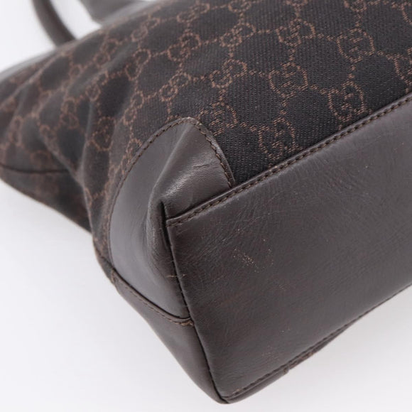 GUCCI GG Canvas Hand Bag Dark Brown 33890 Auth 200335