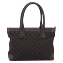 GUCCI GG Canvas Hand Bag Dark Brown 33890 Auth 200335-13
