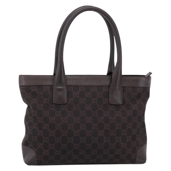 GUCCI GG Canvas Hand Bag Dark Brown 33890 Auth 200335