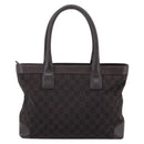GUCCI GG Canvas Hand Bag Dark Brown 33890 Auth 200335-2