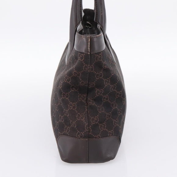 GUCCI GG Canvas Hand Bag Dark Brown 33890 Auth 200335