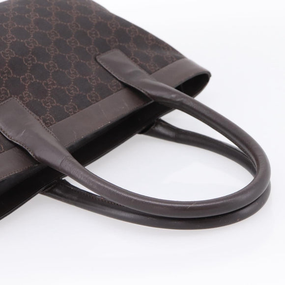 GUCCI GG Canvas Hand Bag Dark Brown 33890 Auth 200335