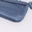 GUCCI Chain Shoulder Bag Satin Blue Auth 200336V-17