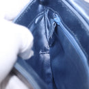 GUCCI Chain Shoulder Bag Satin Blue Auth 200336V-20