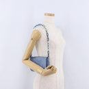 GUCCI Chain Shoulder Bag Satin Blue Auth 200336V-23