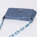 GUCCI Chain Shoulder Bag Satin Blue Auth 200336V-7