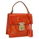 LOUIS VUITTON Monogram Vernis Spring Street Hand Bag Orange M91025 Auth 200337-1