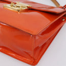 LOUIS VUITTON Monogram Vernis Spring Street Hand Bag Orange M91025 Auth 200337-15
