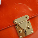 LOUIS VUITTON Monogram Vernis Spring Street Hand Bag Orange M91025 Auth 200337-19
