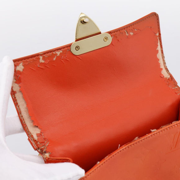 LOUIS VUITTON Monogram Vernis Spring Street Hand Bag Orange M91025 Auth 200337
