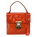 LOUIS VUITTON Monogram Vernis Spring Street Hand Bag Orange M91025 Auth 200337-13