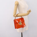 LOUIS VUITTON Monogram Vernis Spring Street Hand Bag Orange M91025 Auth 200337-22