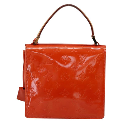 LOUIS VUITTON Monogram Vernis Spring Street Hand Bag Orange M91025 Auth 200337 - 0