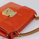 LOUIS VUITTON Monogram Vernis Spring Street Hand Bag Orange M91025 Auth 200337-6