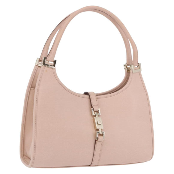 GUCCI Jackie Hand Bag Leather Pink Gold 002 1068 2404 Auth 200338V