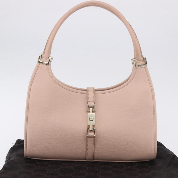GUCCI Jackie Hand Bag Leather Pink Gold 002 1068 2404 Auth 200338V