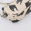 Miu Miu Shoulder Bag Leather Beige Silver Auth 200344M-15