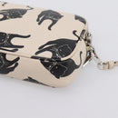 Miu Miu Shoulder Bag Leather Beige Silver Auth 200344M-16