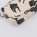 Miu Miu Shoulder Bag Leather Beige Silver Auth 200344M-17