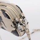 Miu Miu Shoulder Bag Leather Beige Silver Auth 200344M-9