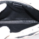Miu Miu Shoulder Bag Leather Beige Silver Auth 200344M-10
