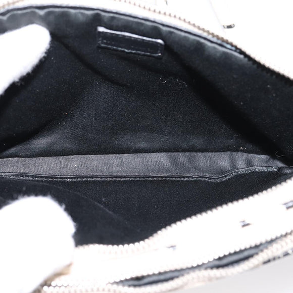 Miu Miu Shoulder Bag Leather Beige Silver Auth 200344M