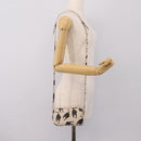 Miu Miu Shoulder Bag Leather Beige Silver Auth 200344M-23