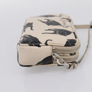 Miu Miu Shoulder Bag Leather Beige Silver Auth 200344M-4