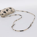 Miu Miu Shoulder Bag Leather Beige Silver Auth 200344M-7