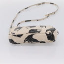 Miu Miu Shoulder Bag Leather Beige Silver Auth 200344M-5
