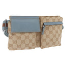 GUCCI GG Canvas Sherry Line Waist Bag Outlet Beige Silver 162962 Auth 200345A-1